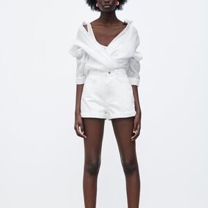 Zara High Rise Mom Shorts